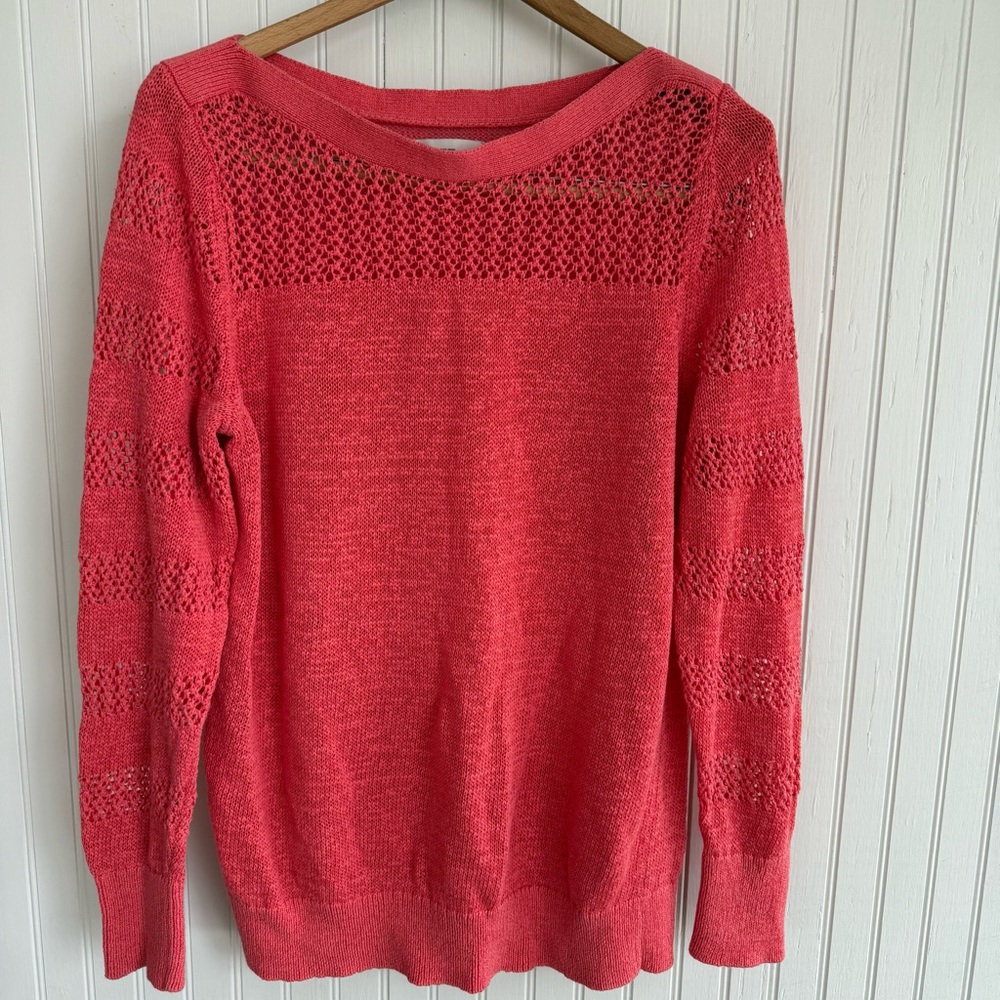 LOFT Lightweight Coral Sweater Size L